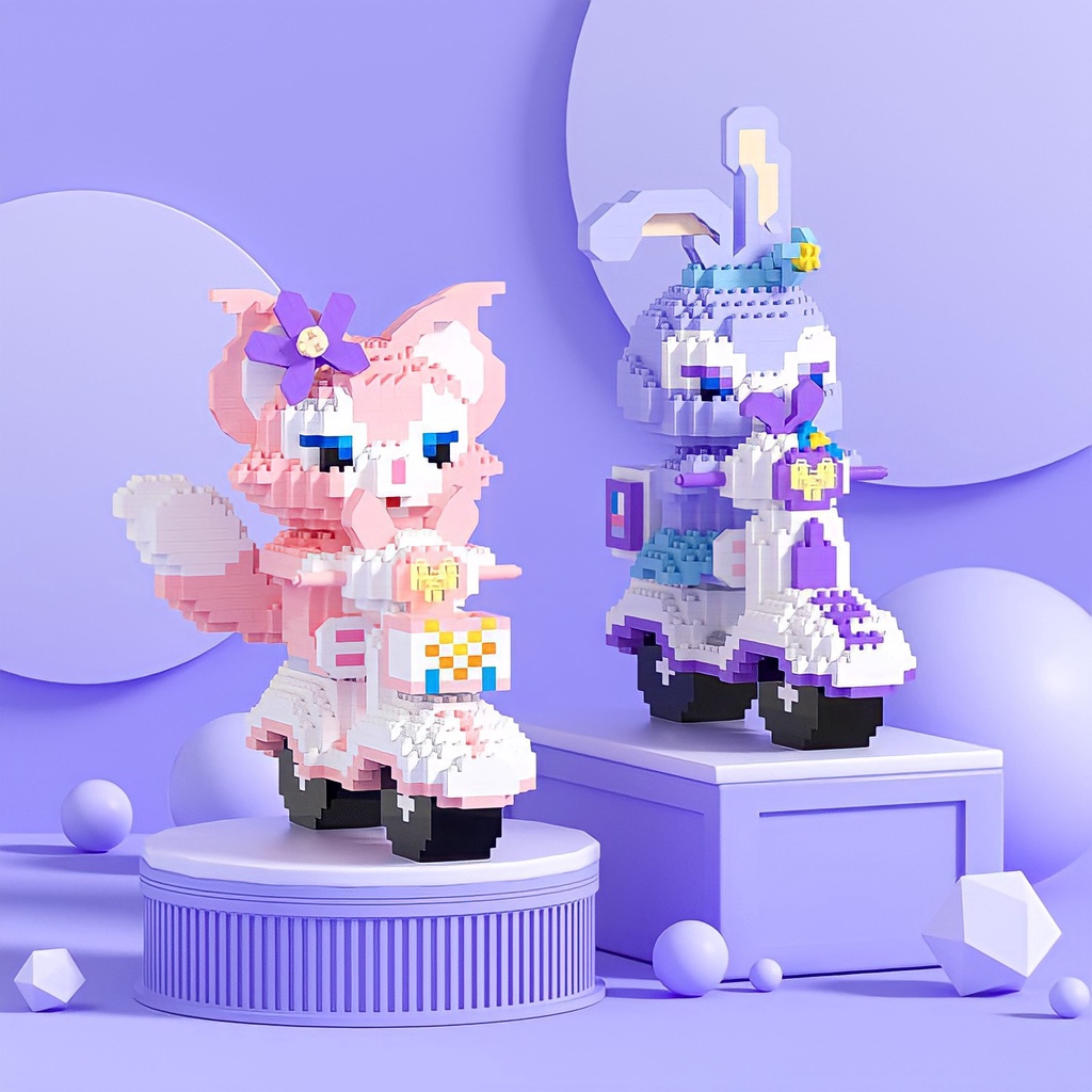 Đồ Chơi Lắp Ráp Xe Đua Lego Stella / LinaBell Phi Hành Gia, Motor Đèn Led 3D