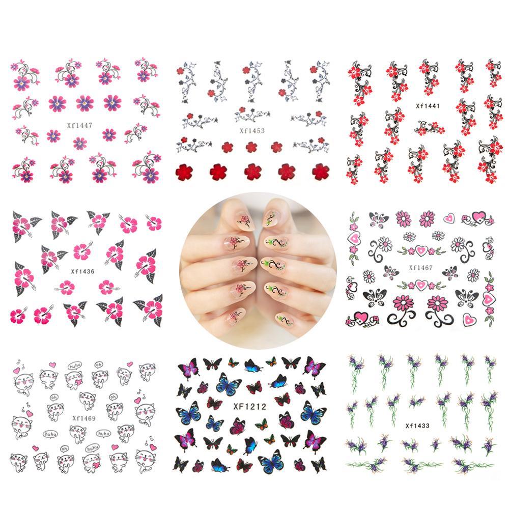 Bộ 50 Miếng Dán Họa Tiết Hoa Hỗn Hợp Trang Trí DIY