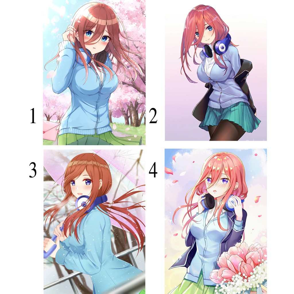 ảnh tranh treo anime in hình Nakano Miku Go-Toubun no Hanayome Nhà Có Năm Nàng Tiên