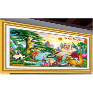 [ SALE] Tranh đính đá phật di lặc khổ lớn 180x100cm