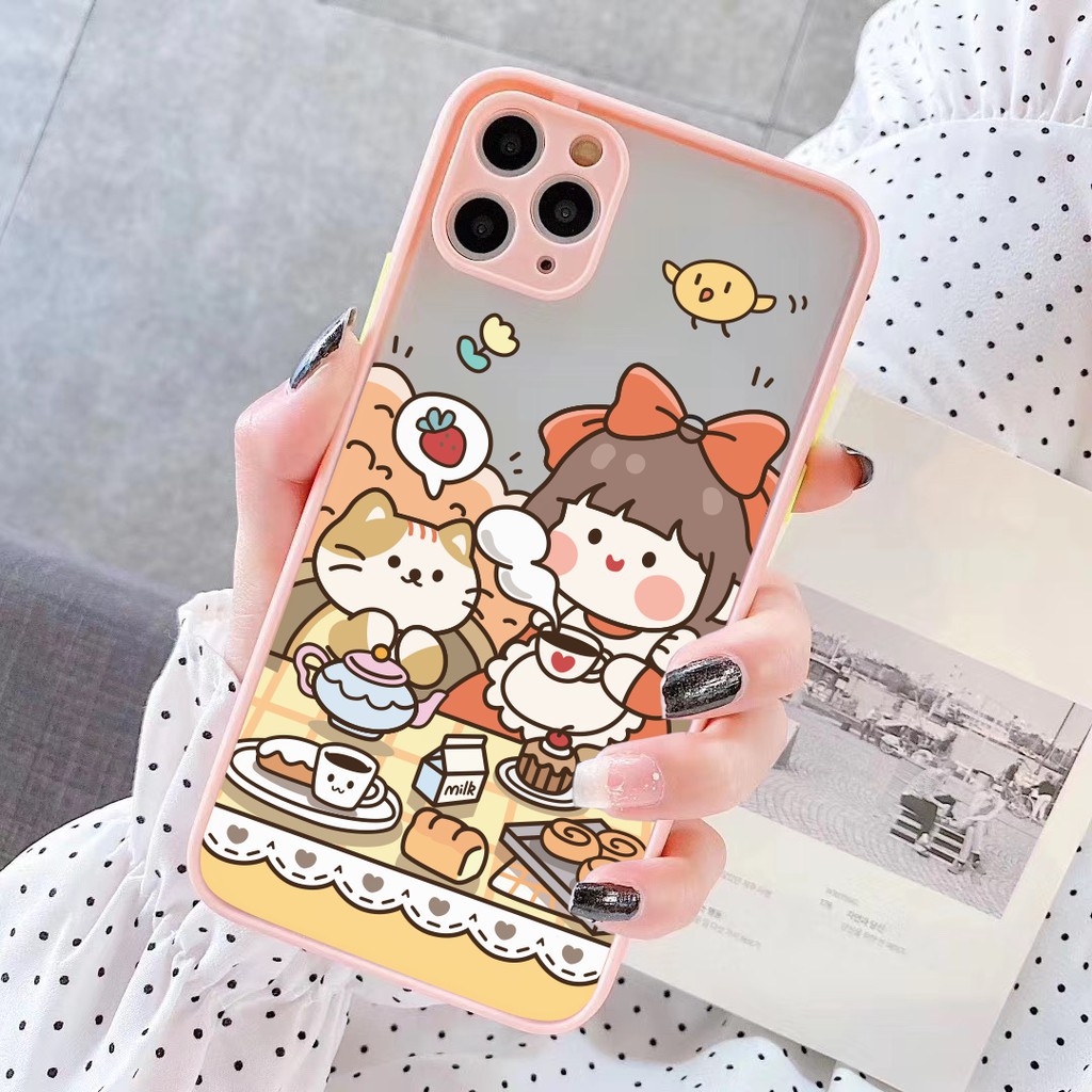 Ốp lưng xiaomi redmi 10/note 10 /note 8/ note 8 pro/ note 7/ note 9/ note 9s/ redmi 8/8A nhám mẫu Roro cat bảo vệ camera