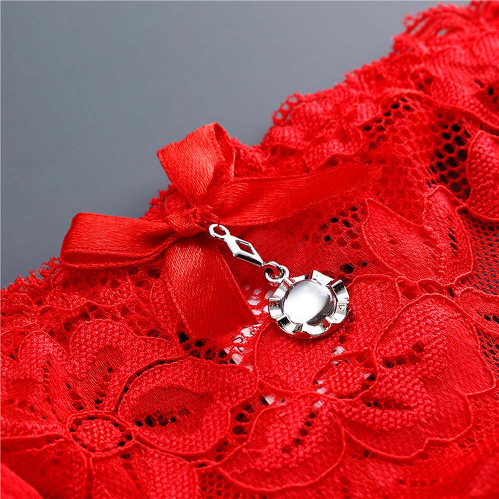 MOCHO Quần lót chữ T phối ren đính đá trong suốt không đường may thoáng khí có thể điều chỉnh nhiều màu sắc quyến rũ cho nữ