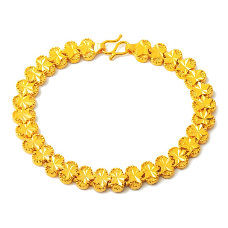 Lắc tay nữ thời trang mạ vàng 24k đúc hoa văn trái tim ngôi sao GN0050