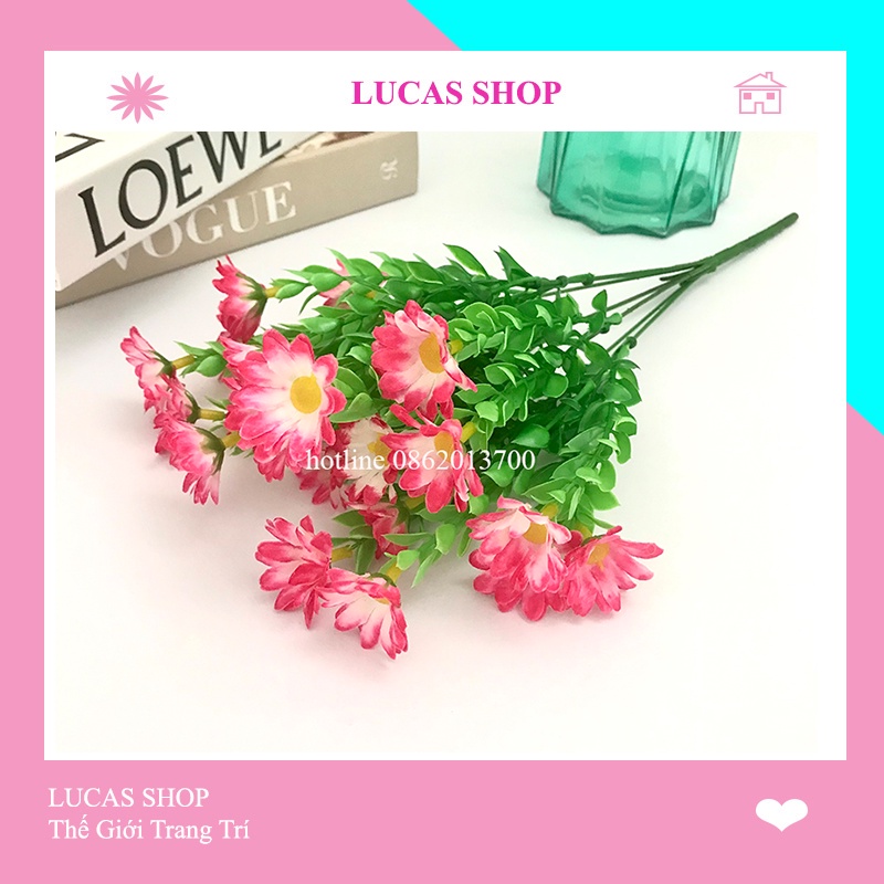 Hoa Giả - Cụm Hoa Cúc Dại 40cm Trang Trí Nhà Cửa, Cửa Tiệm Tinh Tế, Thanh Lịch