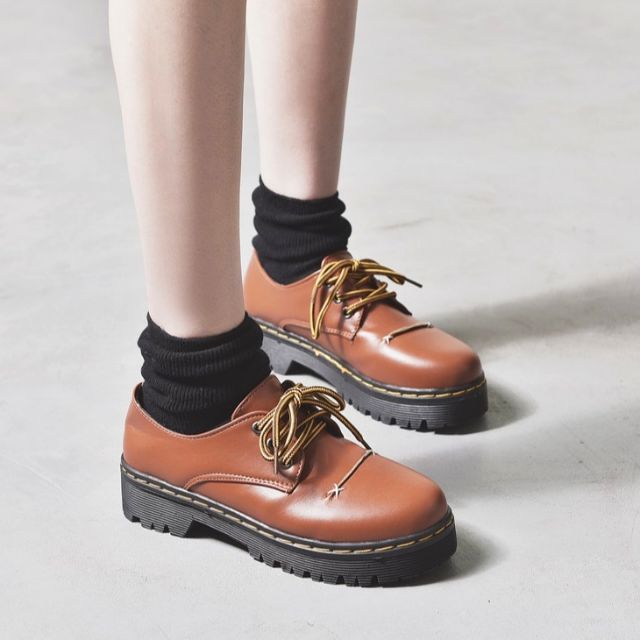Giày Oxford Ulzzang Nữ Da Xịn Đế Khâu viền Cực CUTE | BigBuy360 - bigbuy360.vn