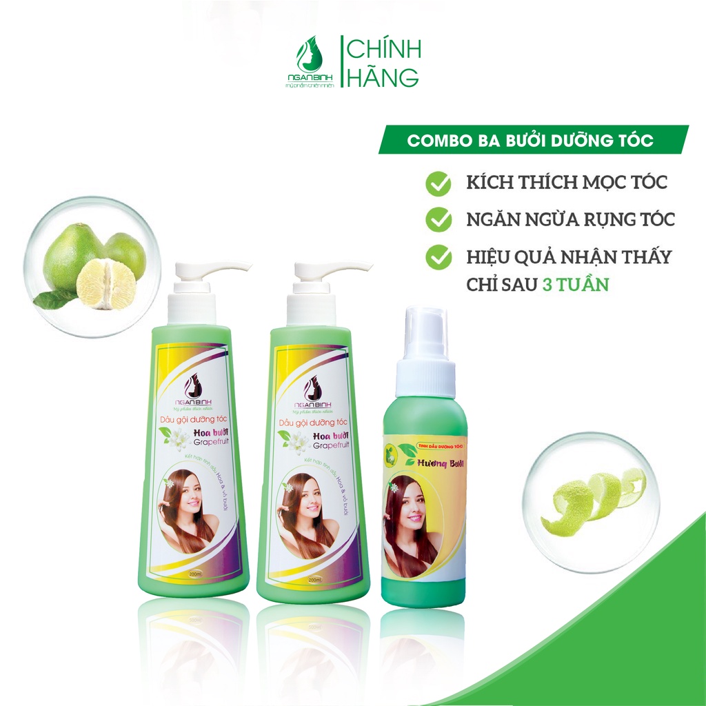 (CAO CẤP) Tinh Dầu Bưởi NGÂN BÌNH Kích MỌC TÓC dày dài, Ngăn RỤNG TÓC hói đầu, Hair Lotion Dạng Xịt Dưỡng mềm mượt