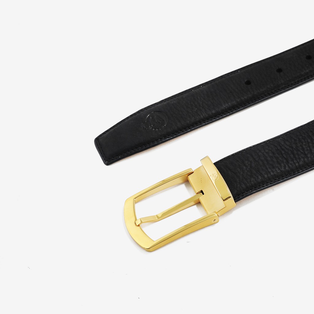 Thắt Lưng Nam Da Bò Cao Cấp Màu Đen Mặt Khóa Thép Không Gỉ Màu Đen WT Leather 147926