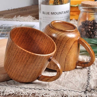 Xinshen Yongxian Cốc Uống Nước Cầm Tay Bằng Gỗ Có Tay Cầm Đơn Giản