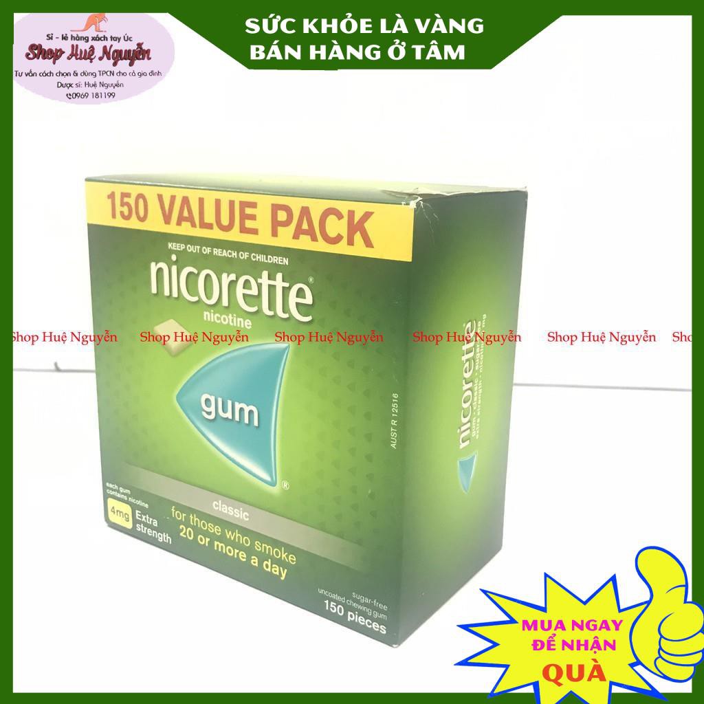 Kẹo cao su cai thuốc lá Nicorette Gum Icy mint 150 viên