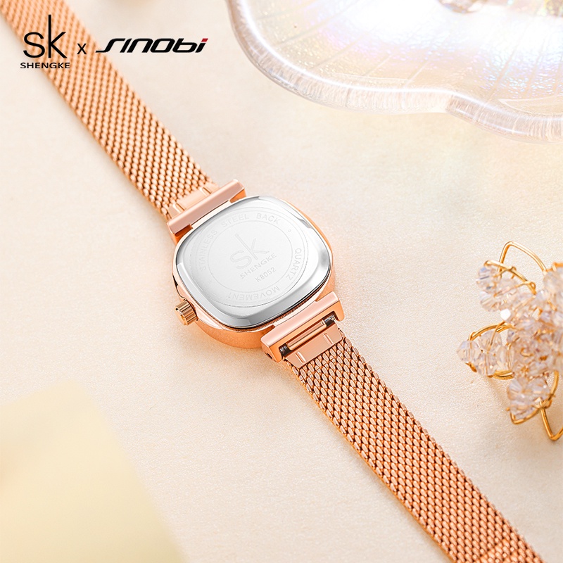 Đồng hồ Shengke sinobi 9852 dây lưới thanh lịch giá rẻ cho nữ