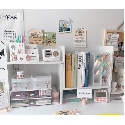 Kệ sách để bàn tiện dụng gọn gàng bàn làm việc, kệ lắp rắp nhanh đa năng