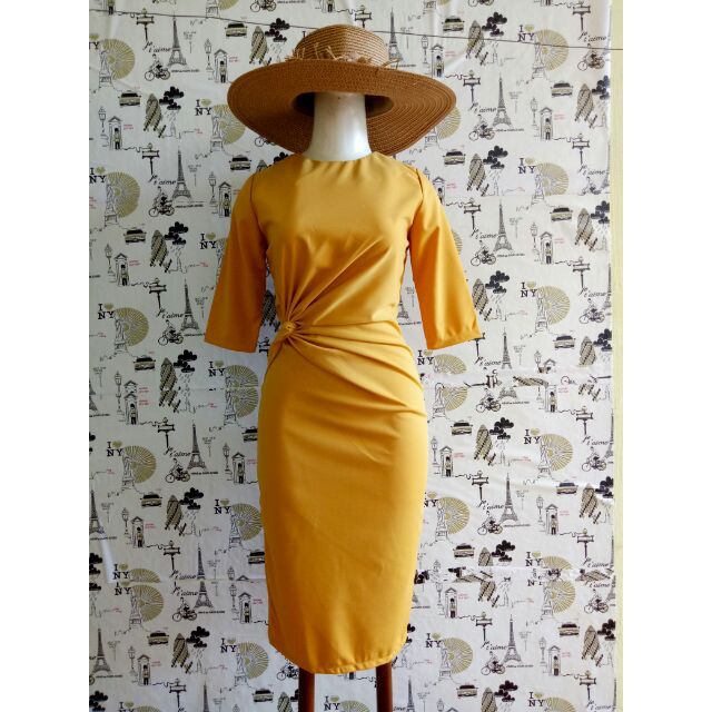 Đầm ôm Công Sở Tay Lỡ Xoắn Eo 1 Bên (M,L, XL)-Xanh | BigBuy360 - bigbuy360.vn