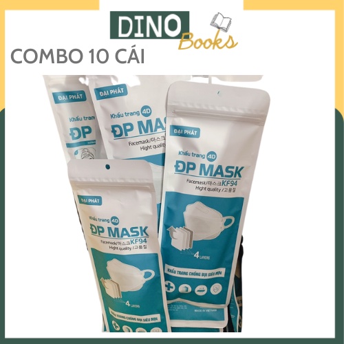 Khẩu trang y tế 4 lớp 4D Mask KF94 Đại Phát hàng chính hãng 1 túi 10 chiếc