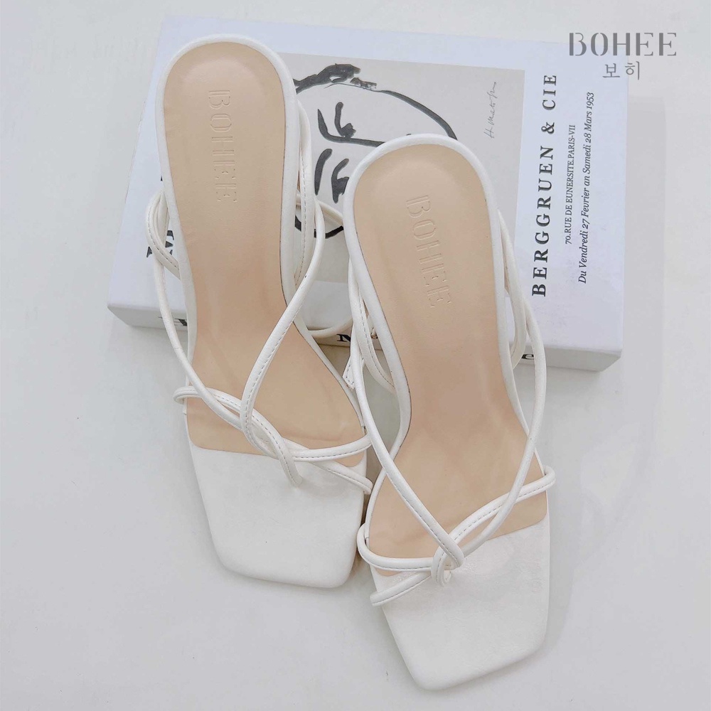 Giày Sandal nữ cao gót 7p quai mảnh dây chéo dễ phối đồ BOHEE GD23