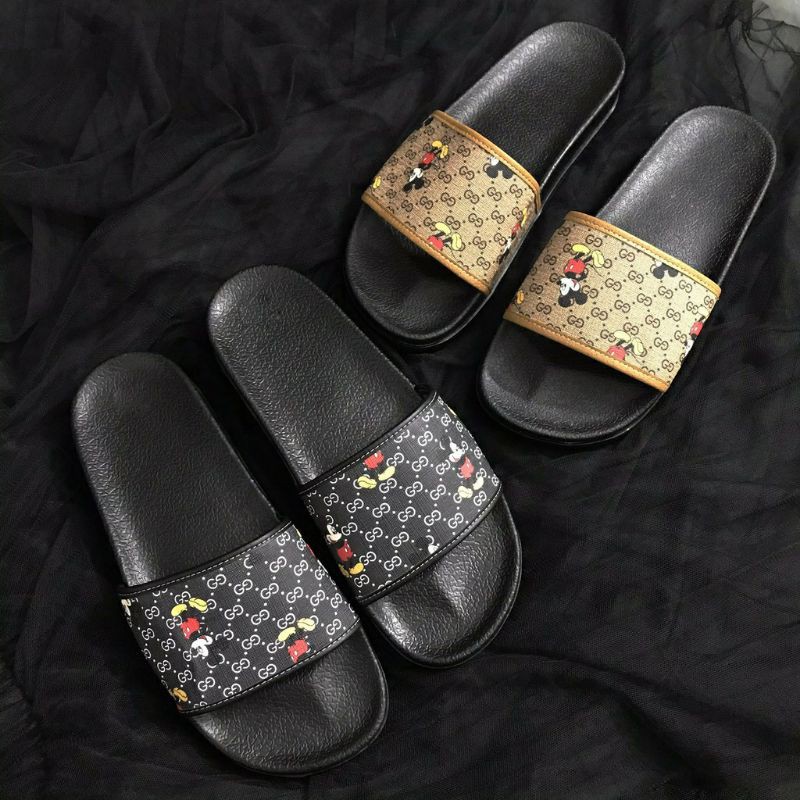 Dép Nam in hình chuột hót trend#Micky đen#Micky nâu