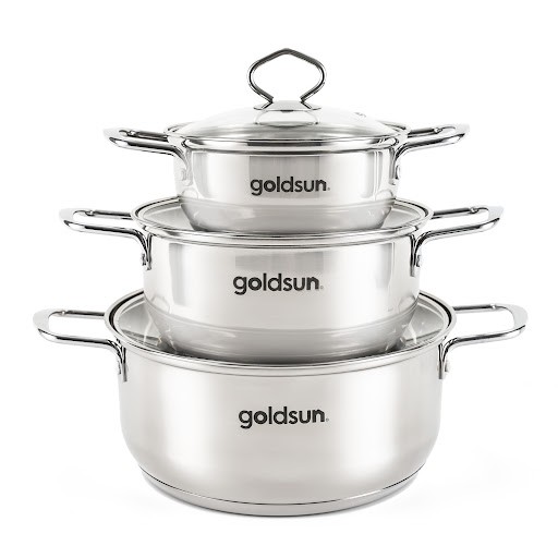 Bộ nồi inox 3 đáy Goldsun HM22