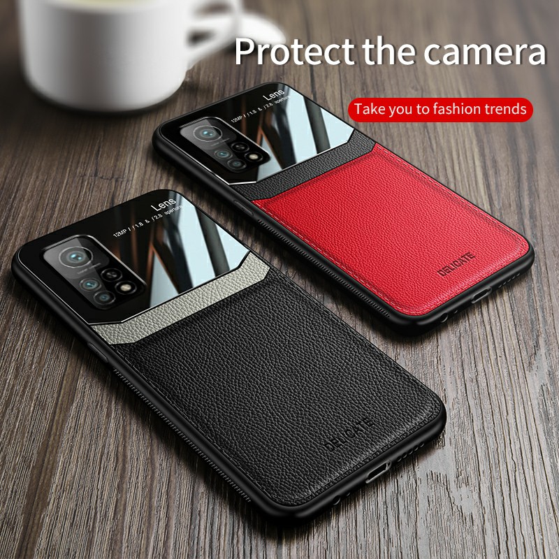 Ốp lưng Xiaomi Mi 10T Pro / Mi 10T / 11T / 11T Pro / 12T / K50 Ultra chống sốc da kính thời trang cao cấp