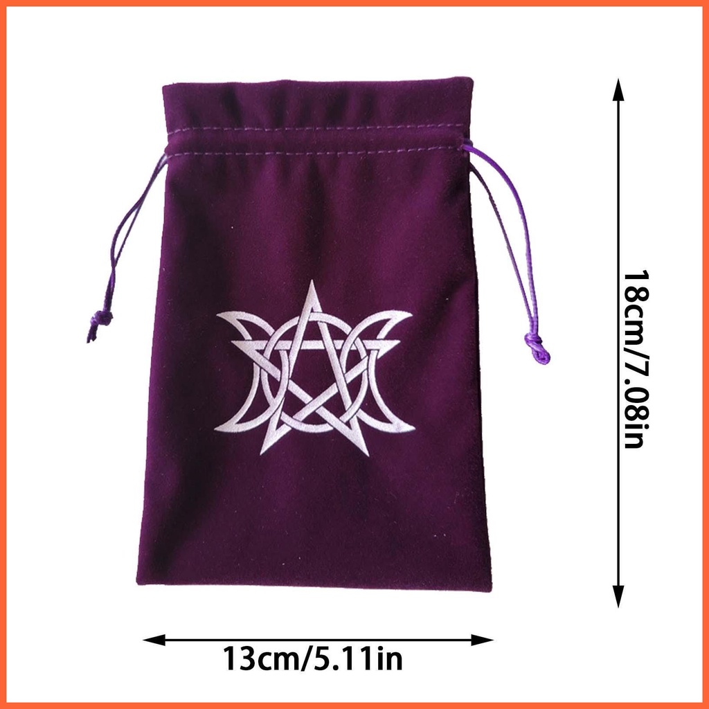 Túi Đựng Thẻ Bài Tarot Dây Rút Bằng Vải Flannel Thoải Mái Ngăn Ngừa Mất