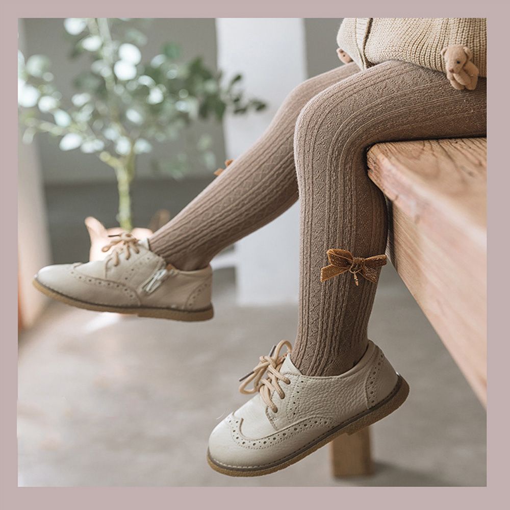 Quần tất cotton dệt kim màu trơn giữ ấm thời trang thu đông cho bé