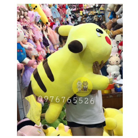 GẤU BÔNG PIKACHU DÁNG NẰM MÀU VÀNG kích thước 55cm-70cm-1m-1m3 Bueno store