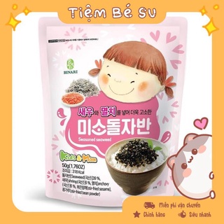 Rong biển trộn cơm cho bé em bé cười humanwell vị tôm & cá cơm - smile seasoned seaweed - chính hãng