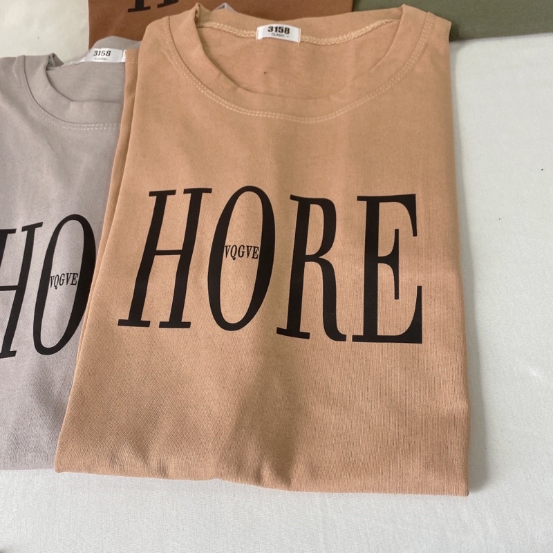 Áo phông 3158, áo thun tay lỡ form rộng chất cotton in hình HORE