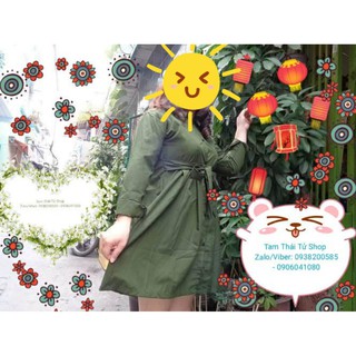 ĐẦM SƠ MI XÒE THẮT NƠ EO