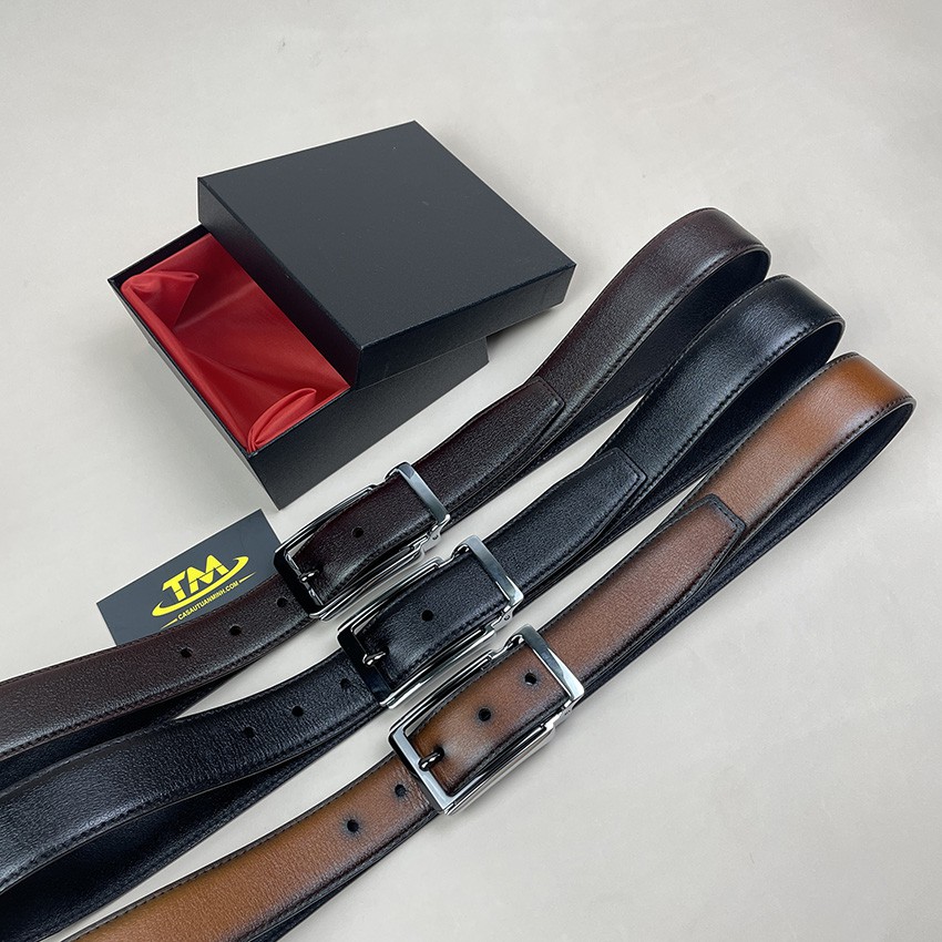 Thắt Lưng Nam Dây Nịt Da Bò Thật Khóa Kim Lịch Lãm TM808 Bảo Hành 24 Tháng Tặng Kèm Hộp