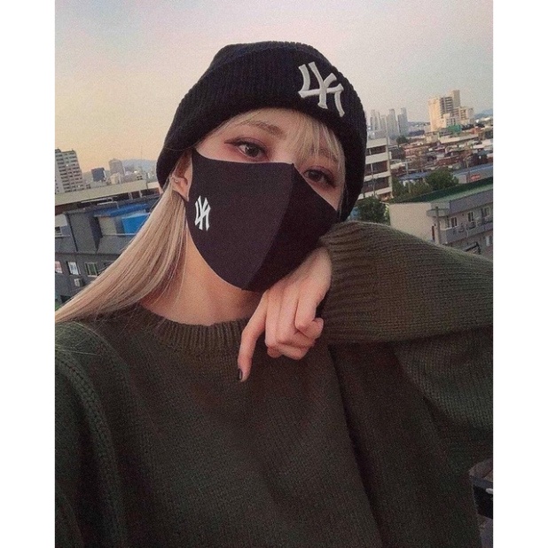 Khẩu trang Mask chính hãng MLB vải Mega Logo 32ETM2111 50L