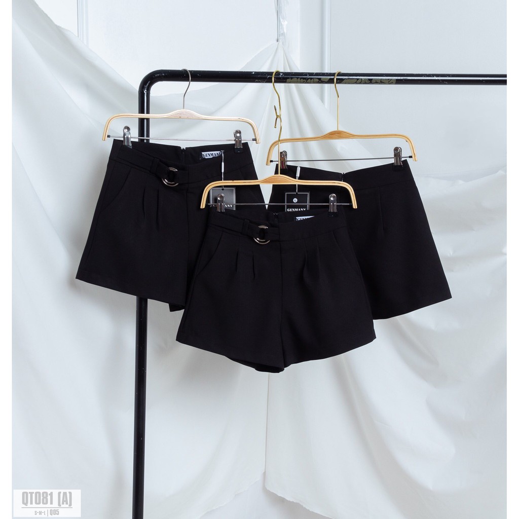 Quần Short Tây Nữ Mùa Đen Có Khóa Tròn Ngay Eo J0511 - Jeany
