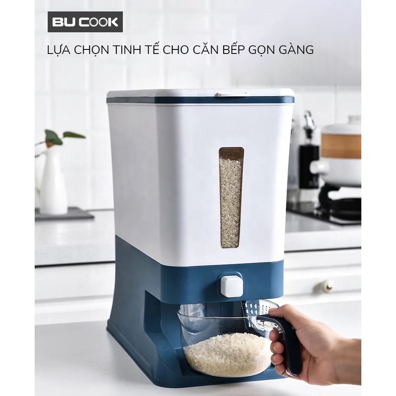 Thùng Đựng Gạo Thông Minh Dạng Gấp Gọn BUCOOK BNP068