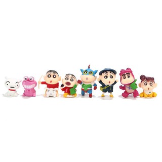 Bộ 8 mô hình nhân vật hoạt hình Cậu bé bút chì Shin-chan trang trí nhà cửa