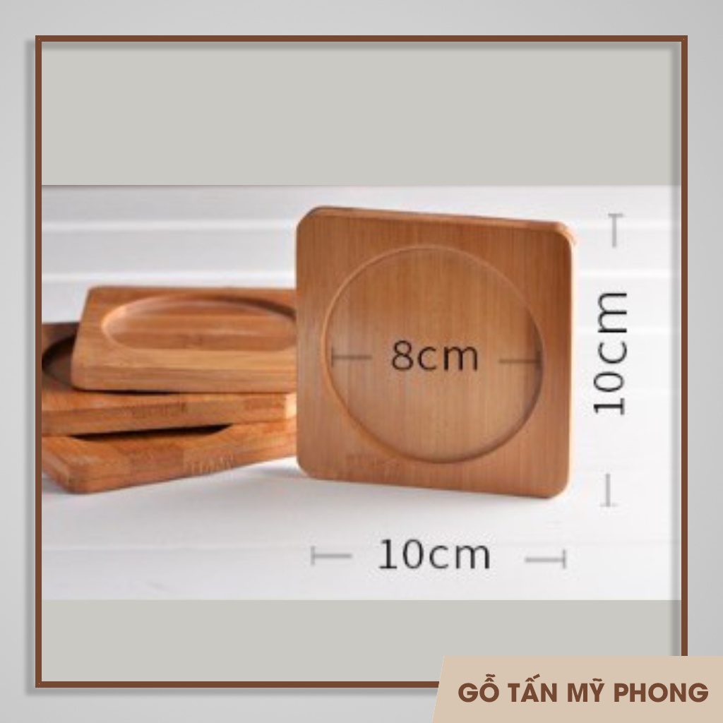 Miếng gỗ lót bình thủy tinh, cốc nước, chậu gốm, chậu cây cảnh, sen đá, xương rồng  | Lót ly gỗ