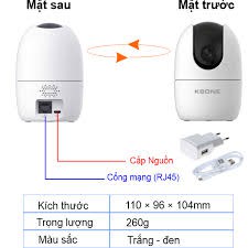 Camera ip Wifi KBONE H21P Full HD 1080P - Kèm thẻ nhớ 32/64/128GB ( hàng chính hãng, bảo hành 2 năm)