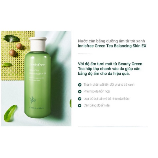 Nước Hoa Hồng Trà Xanh Innisfree Green Tea Balancing Skin EX 200ml - HB0029