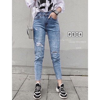 Quần bò baggy xanh rách siêu xịn đẹp. Size S M L