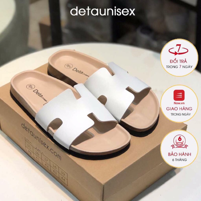 Dép briken đế trấu màu trắng