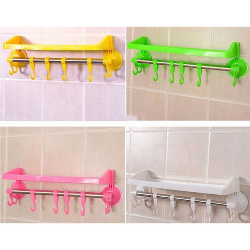 KỆ HÍT TREO ĐỒ NHÀ TẮM 2 TẦNG CÓ MÓC,,