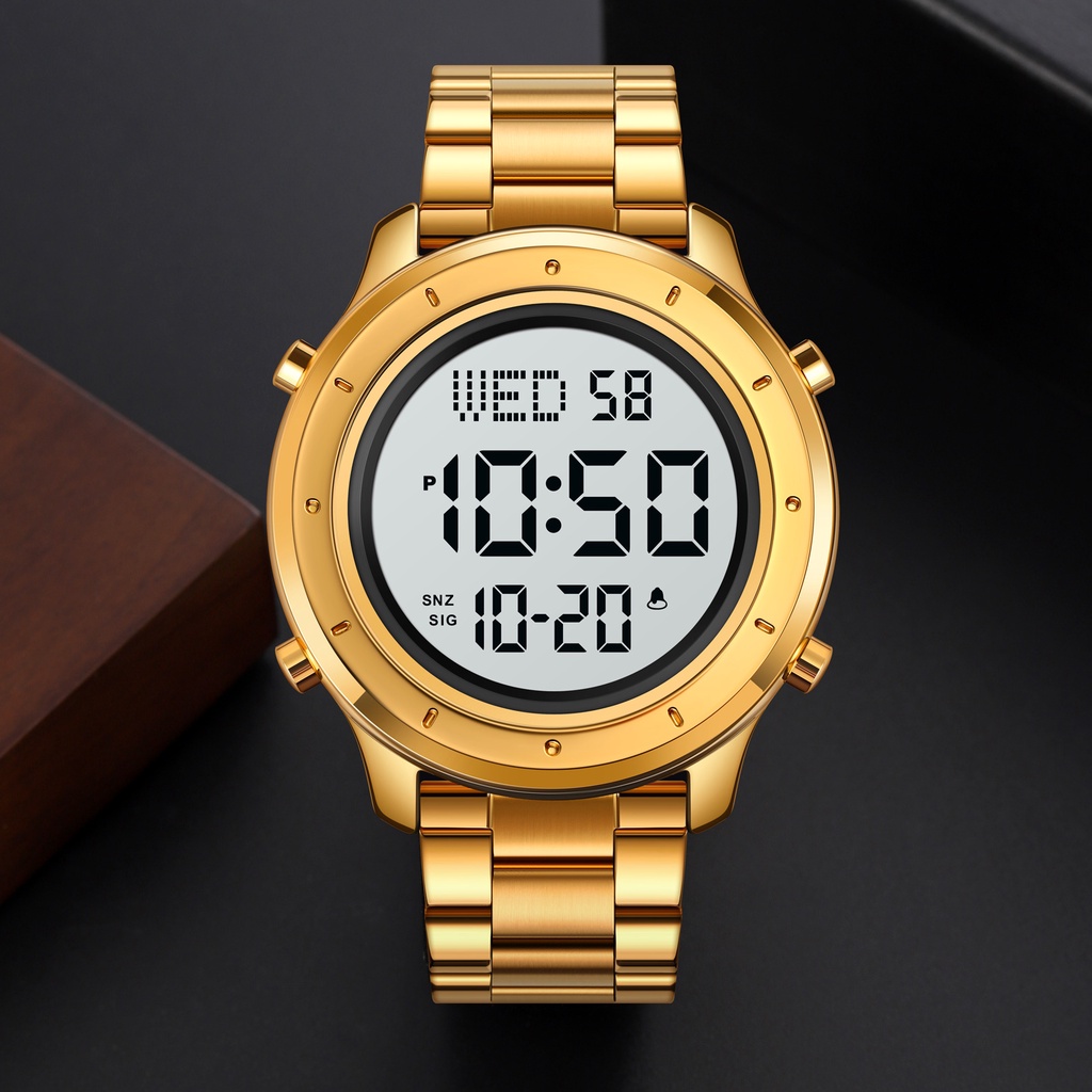 Đồng Hồ Điện Tử Thể Thao SKMEI 1864 Chống Nước Với Dây Đeo Da Và Đèn Led Dành Cho Nam