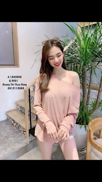 Áo kiểu trễ vai quấn biên B&Y .
