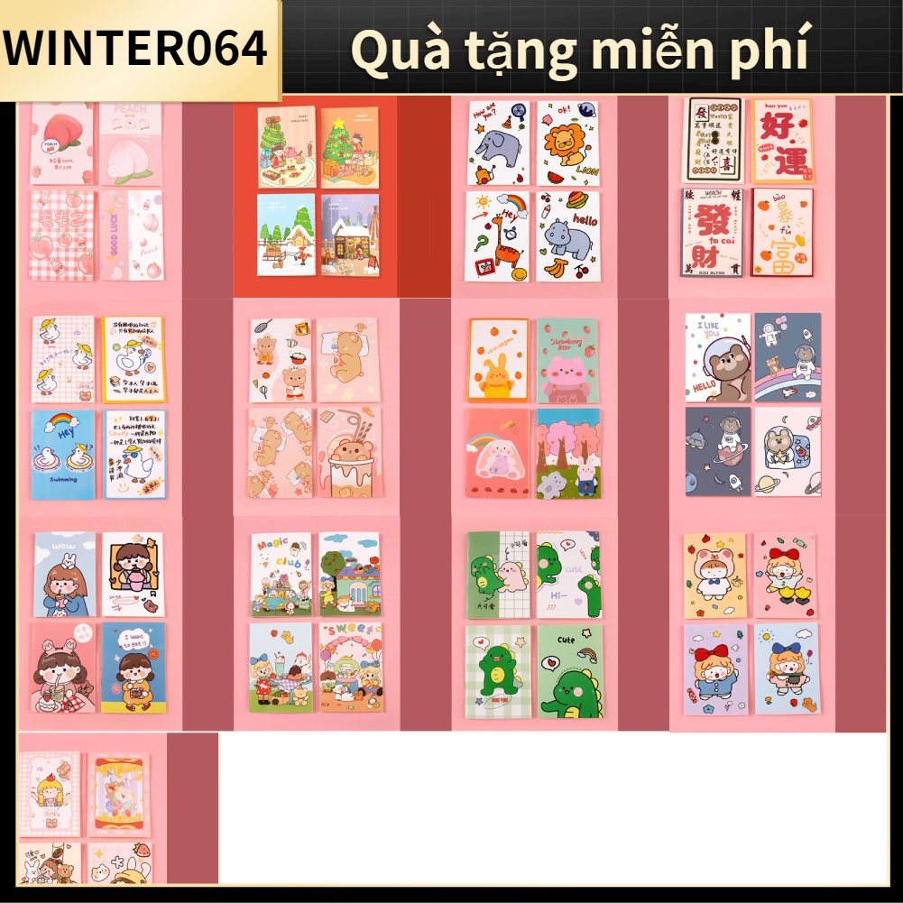 Sổ Tay Giấy 32 Trang Họa Tiết Hoạt Hình Dễ Thương Giao màu ngẫu nhiên Winter064