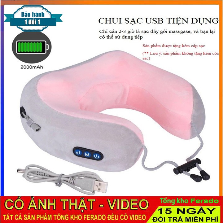 [Gía rẻ nhất ] GỐI MASSAGE VÒNG CỔ CHỮ U ĐA NĂNG U- SHAPED ZX-1902 ( Có Video )