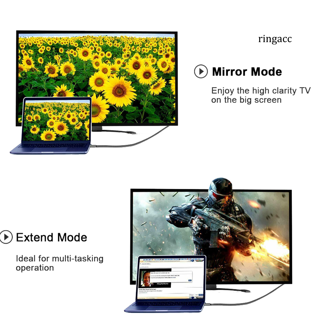 Cáp Chuyển Đổi Từ Usb Type C Sang Hdmi-Compatible 1080p Hd Tv 4k Dài 1m Cho Samsung Android