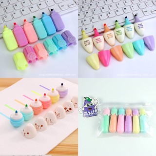 Túi 6 bút dạ quang/bút đánh dấu/bút highlight siêu dễ thương
