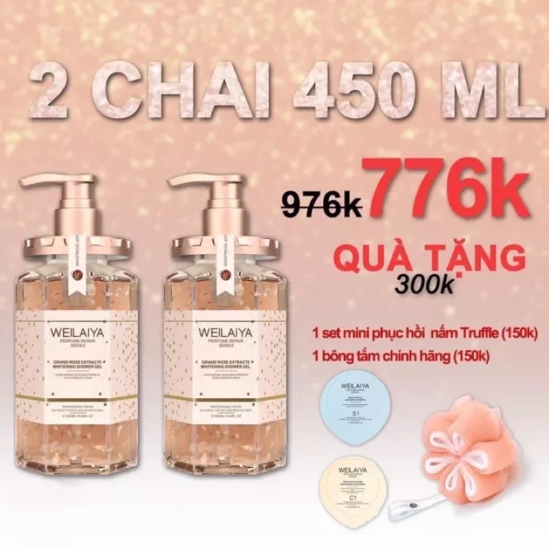 Sữa tắm trắng da cánh hoa hồng DAMASK weilaiya phiên bản mới 2021 | BigBuy360 - bigbuy360.vn