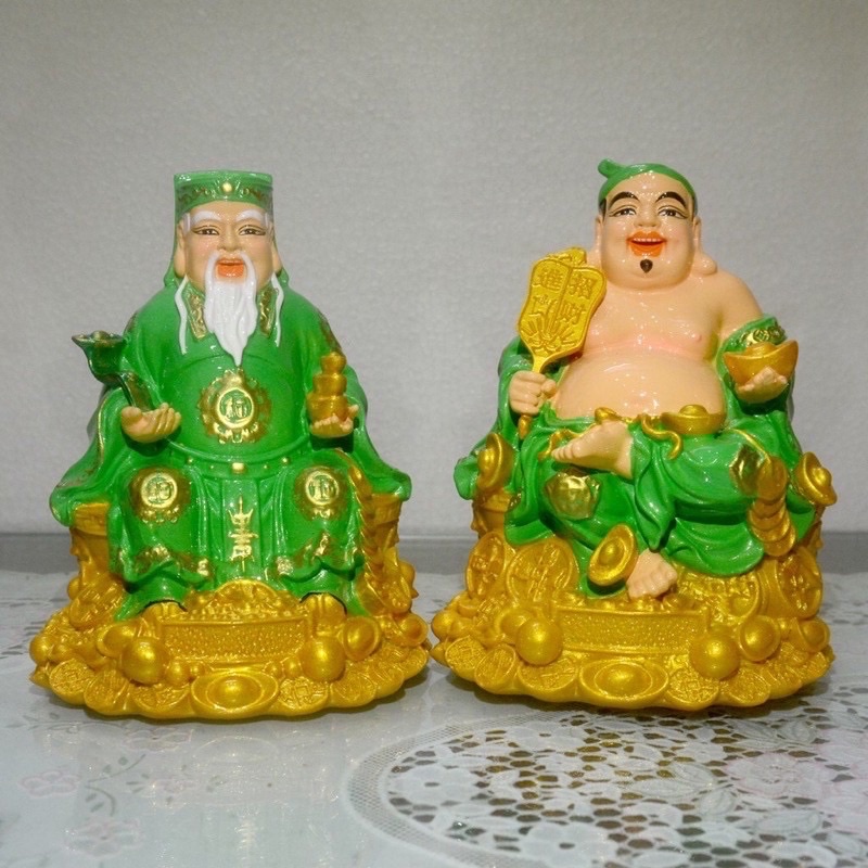 Bộ Tượng Hai Ông Thần Tài Thổ Địa Mẩu Chéo Chân