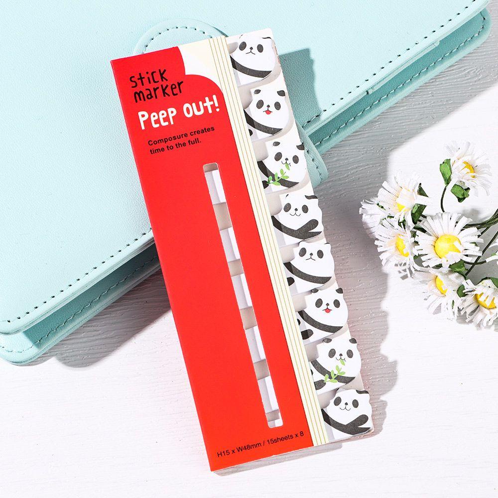1 Bộ Giấy Ghi Chú Hình Gấu Trúc / Mèo Đáng Yêu
