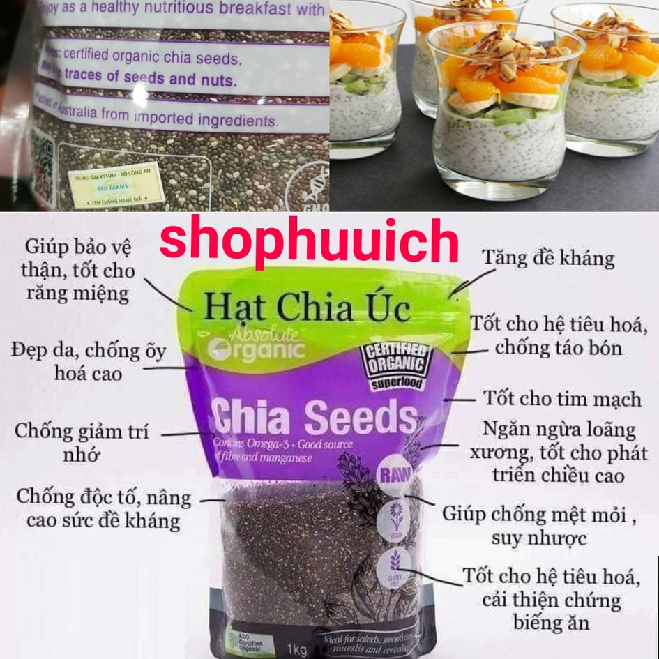 Hạt Chia Úc Absolute Organic 1000gr date 25/12/2021