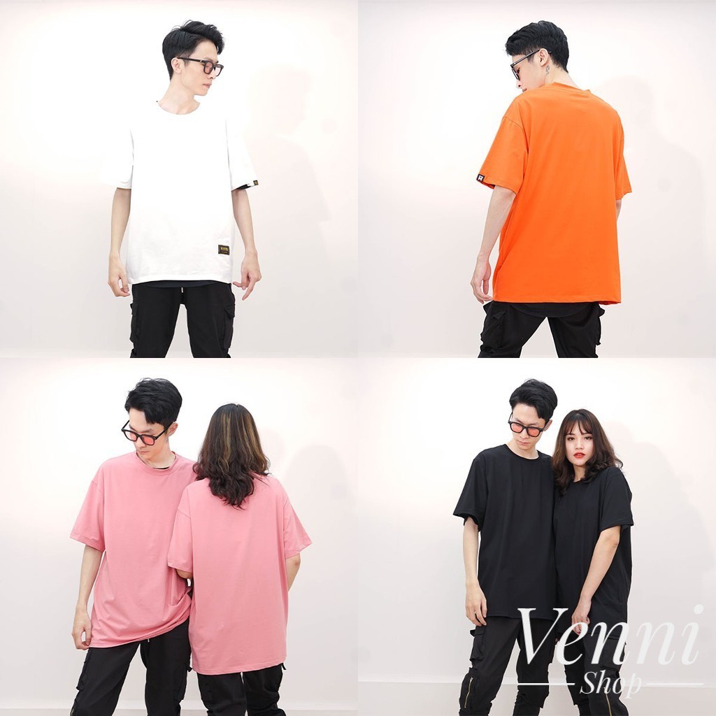 Áo thun Unisex Basic Tee phông trơn nam nữ tay Lỡ, Form rộng đủ size full màu