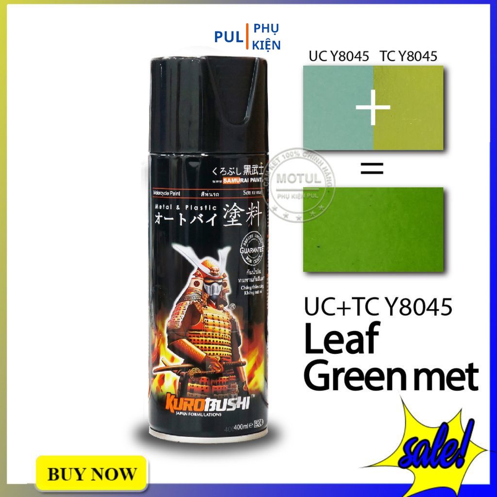Sơn samurai màu xanh lá ya 2 lớp UCY8045 và TCY8045 làm mới đẹp xe bám tốt chống gỉ sét hàng chính hãng